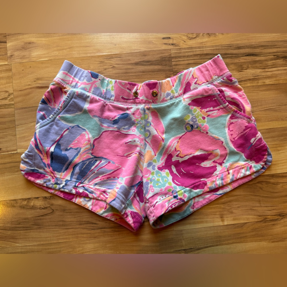 Lilly Pulitzer Pink Multi-Color Floral Athletic Shorts